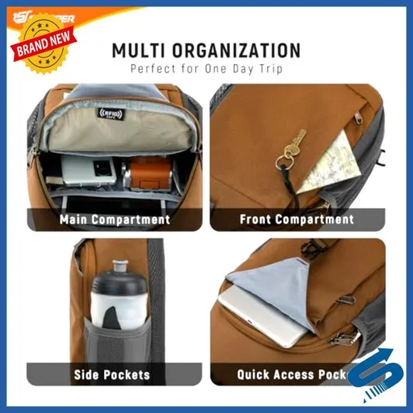 Recycled Polyester RFID Anti-Theft Crossbody Sling Bag Travel Daypack